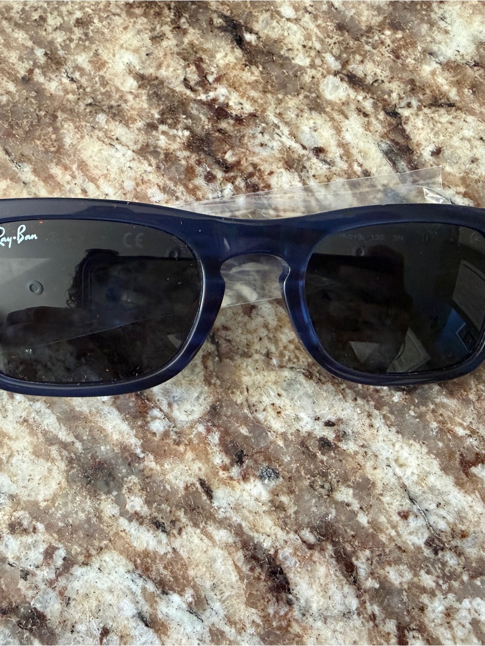 Ray-Ban Men's Navy Blue Rectangular Sunglasses